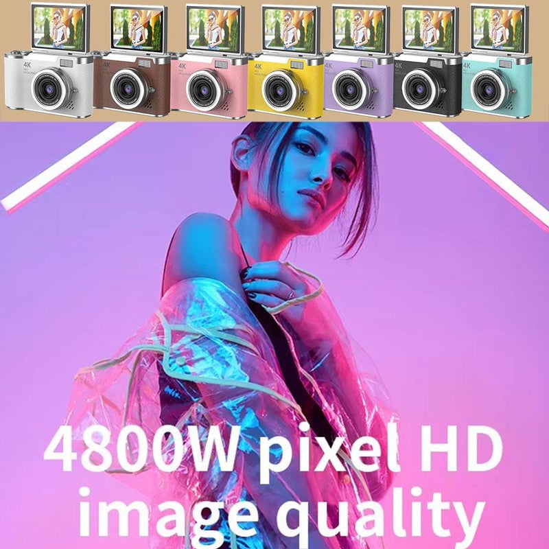 كاميرا أطفال بشاشة قابلة للتدوير للأولاد والبنات 1080P فيديو كاميرا رقمية للأطفال ألعاب عيد الميلاد عيد الميلاد، تصوير بشاشة قابلة للتدوير، هدية للأطفال من 3-12 سنة (بنفسجي) - Image 2